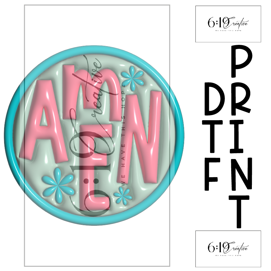 Amen 3D Puff Sublimation Print