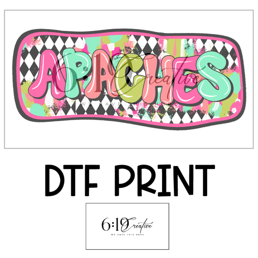 Apaches Bright Brush Strokes DTF Print