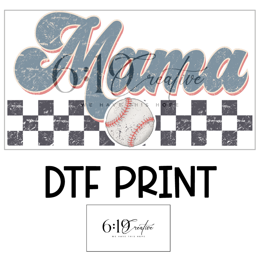 Baseball Mama DTF Print