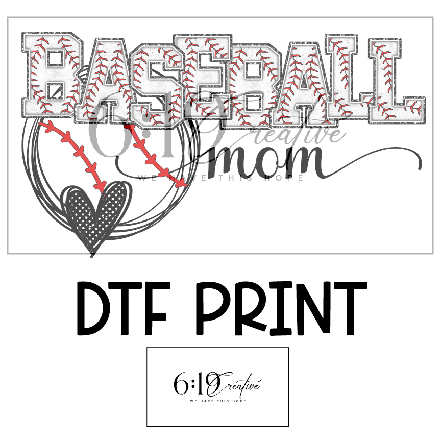 Baseball Mom DTF Print