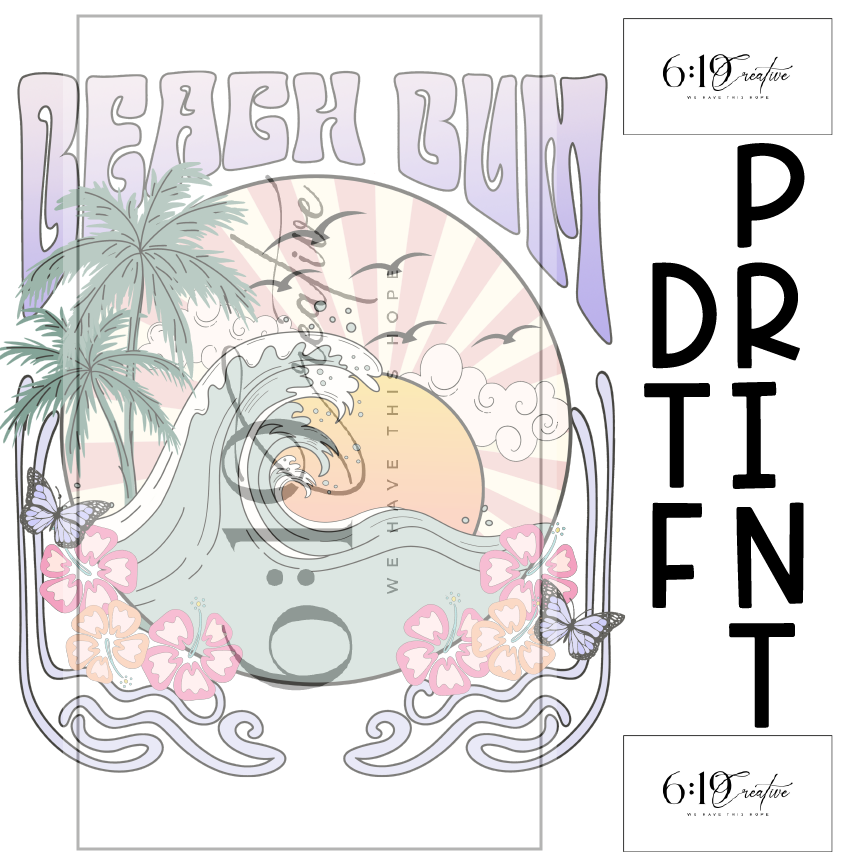 Beach Bum DTF Print