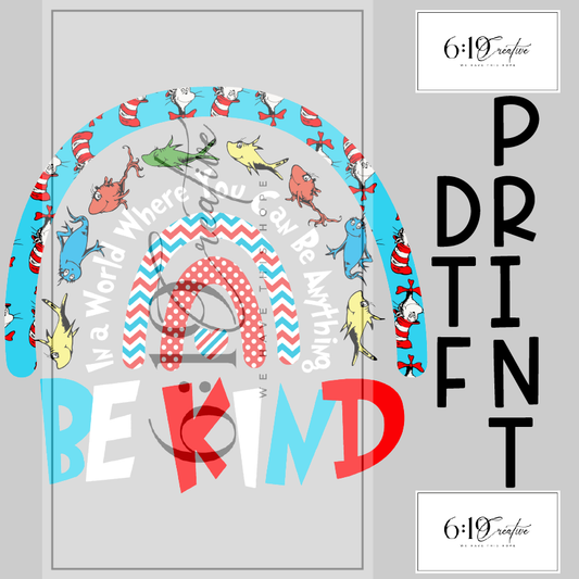 Be Kind Rainbow DTF Print