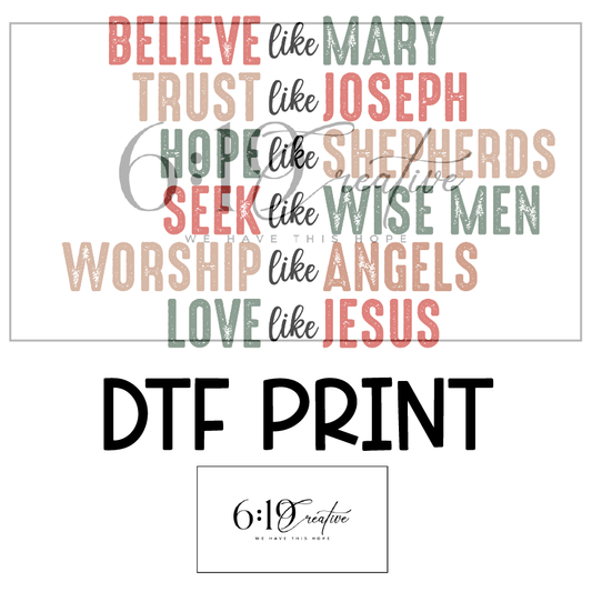 Believe Like Mary DTF Print