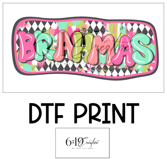 Brahmas Bright Brush Strokes DTF Print