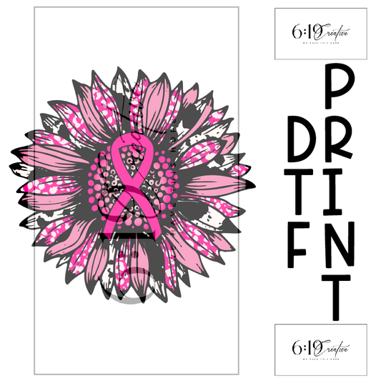 Breast Cancer Sunflower DTF Print