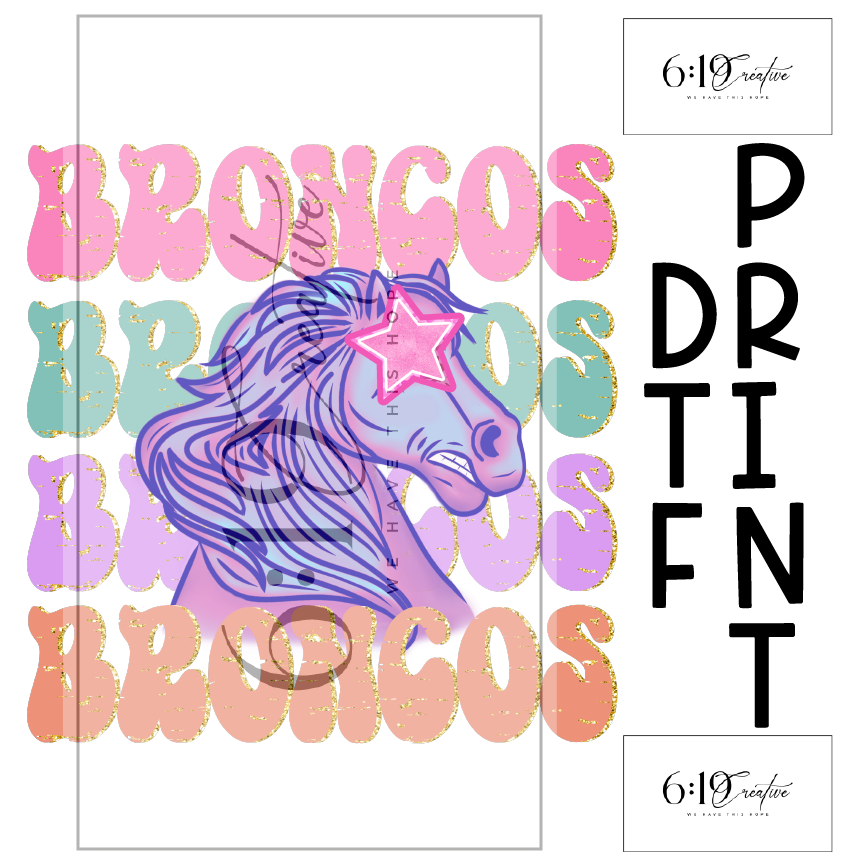 Broncos Preppy Mascot DTF Print