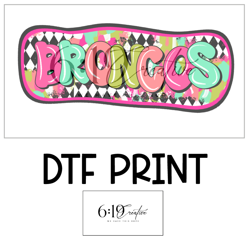 Broncos Bright Brush Strokes DTF Print