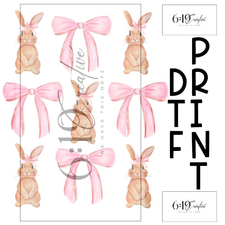 Bunny Bows DTF Print