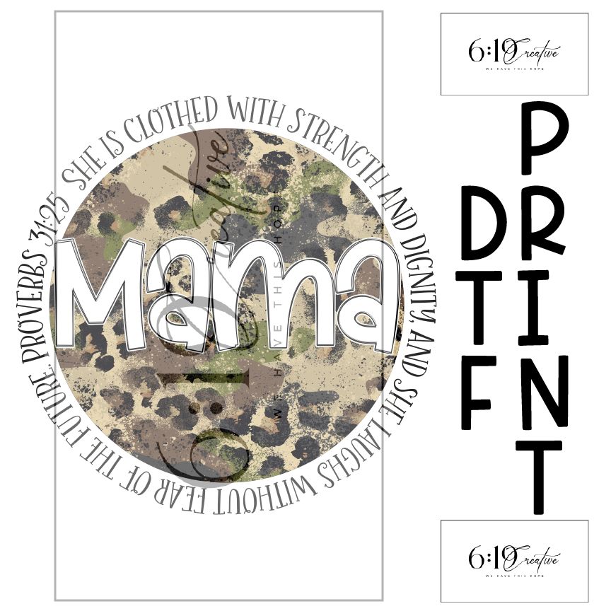 Camo Mama DTF Print