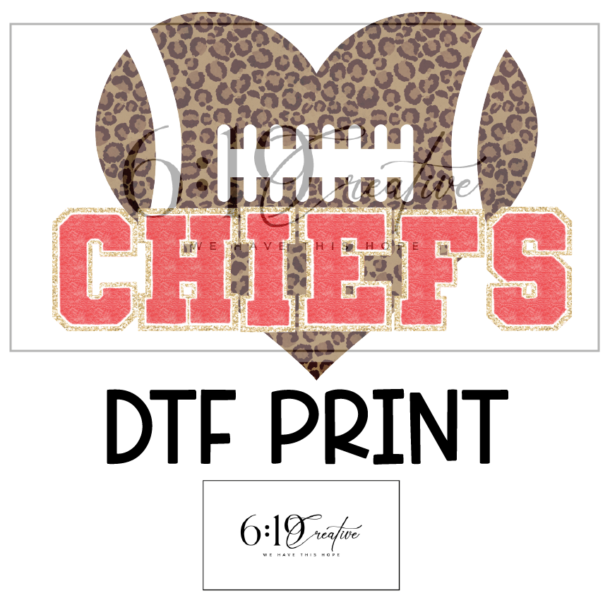 Chiefs Leopard Heart Sublimation Print