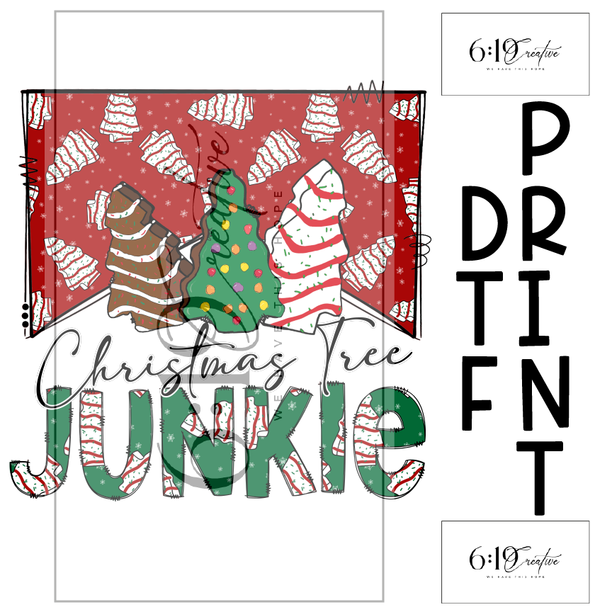 Christmas Tree Junkie DTF Print