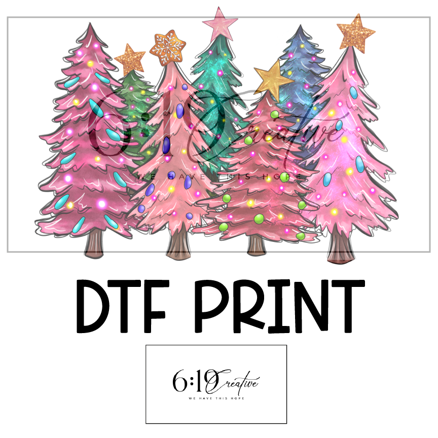 Colorful Trees DTF Print