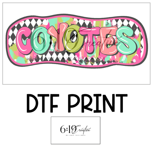 Coyotes Bright Brush Strokes DTF Print