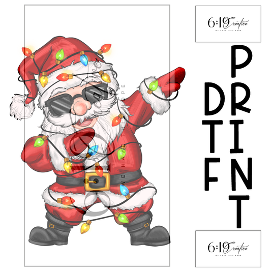 Dabbing Santa DTF Print