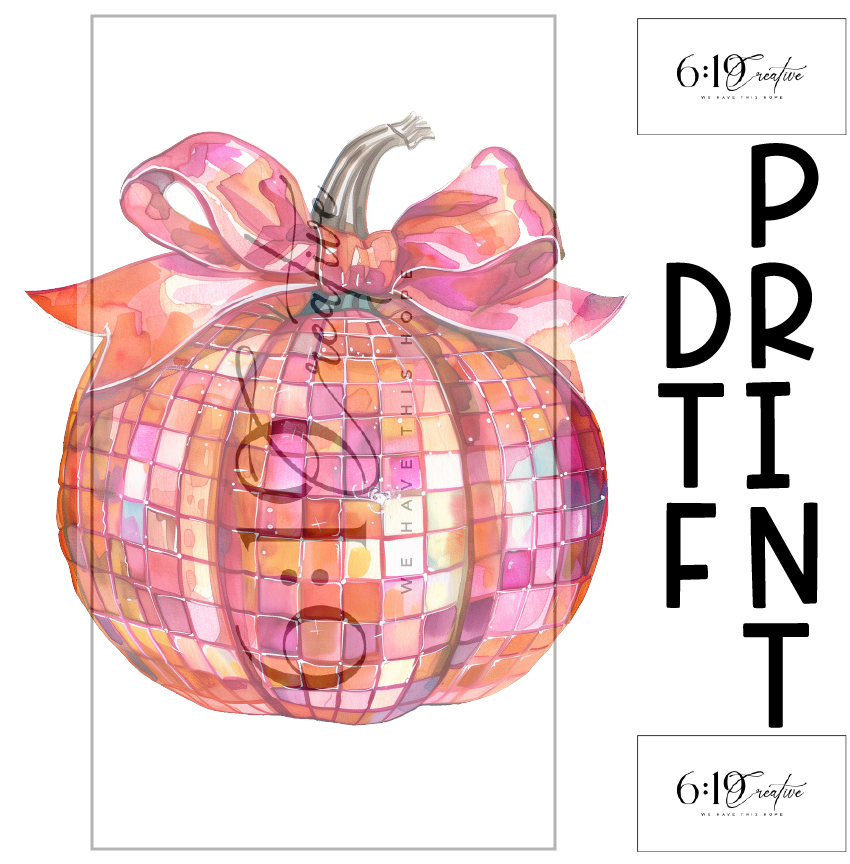 Disco Pumpkin DTF Print