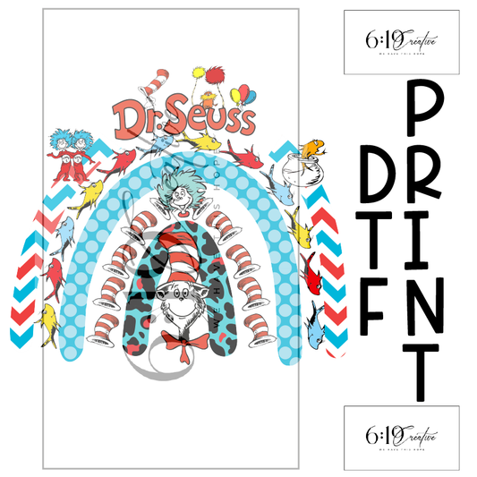 Dr. Suess Rainbow DTF Print