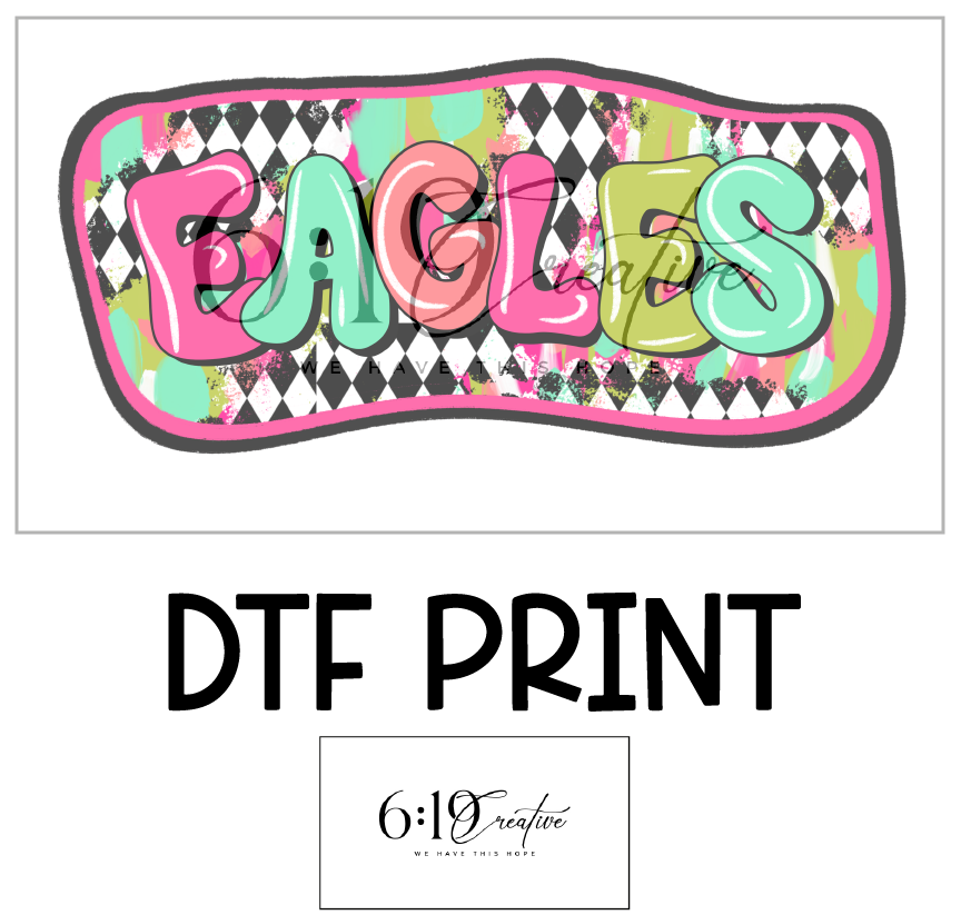 Eagles Bright Brush Strokes DTF Print