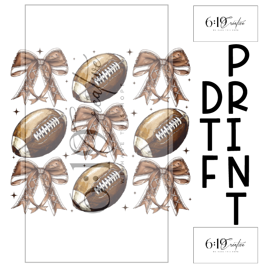 Football Bows DTF Print