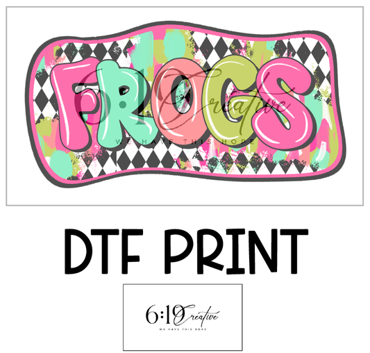 Frogs Bright Brush Strokes DTF Print