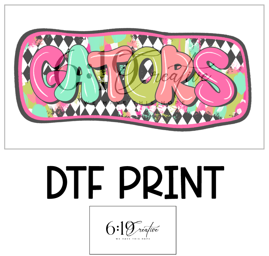 Gators Bright Brush Strokes DTF Print