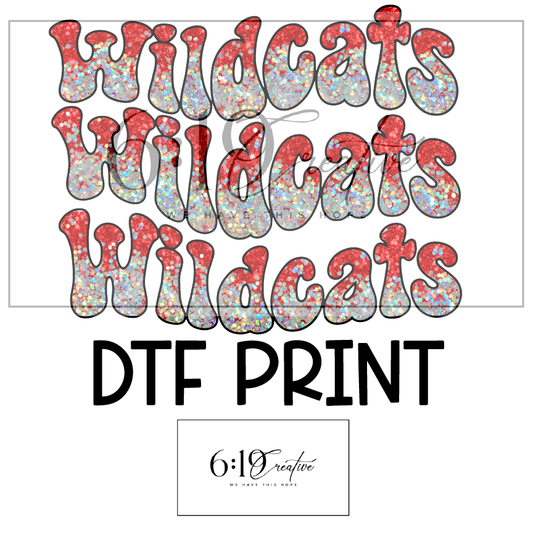 Glitter Wildcats DTF Print