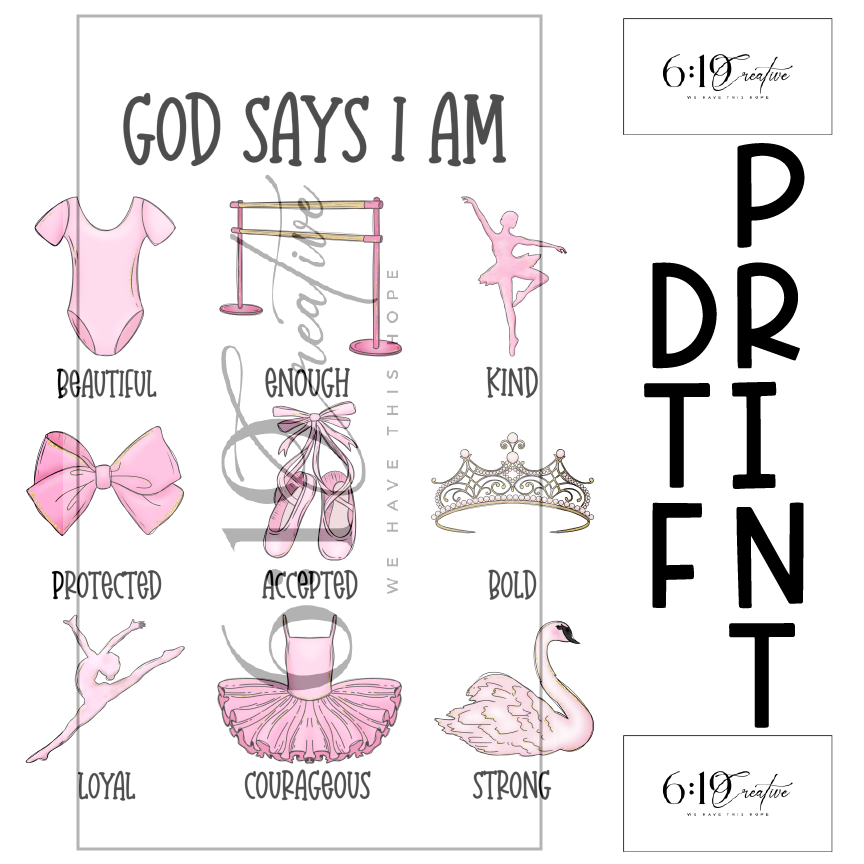 God Says I Am Dancer DTF Print