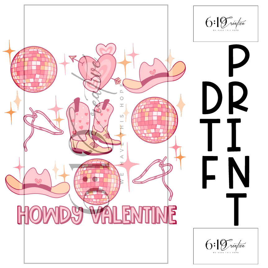 Howdy Valentine Sublimation Print