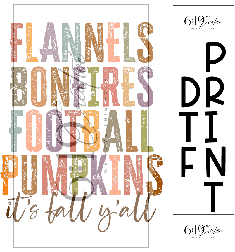 It's Fall Y'all DTF Print