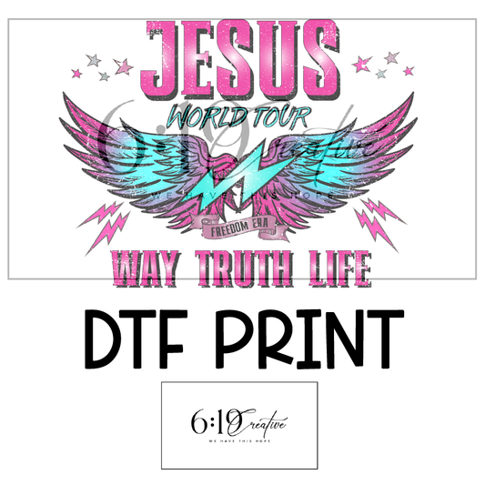 Jesus World Tour Pink Wings Sublimation Print