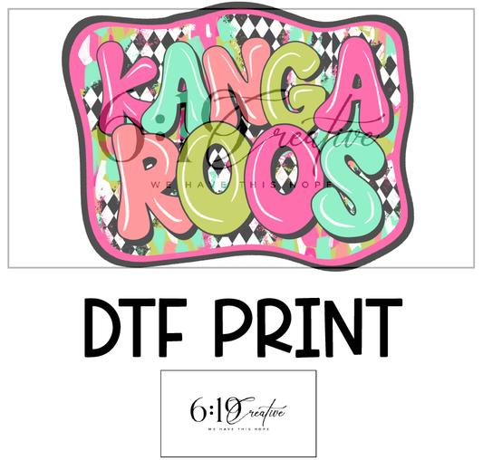 Kangaroos Bright Brush Strokes DTF Print