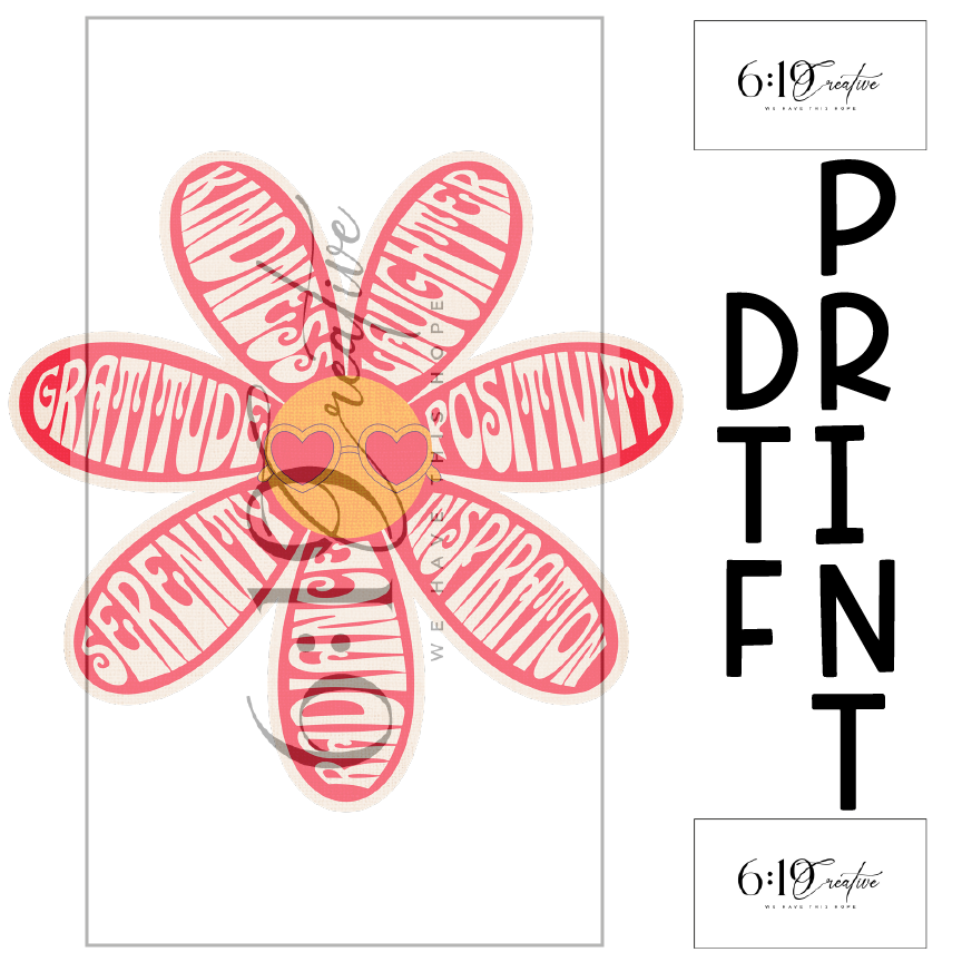 Kindness Flower DTF Print