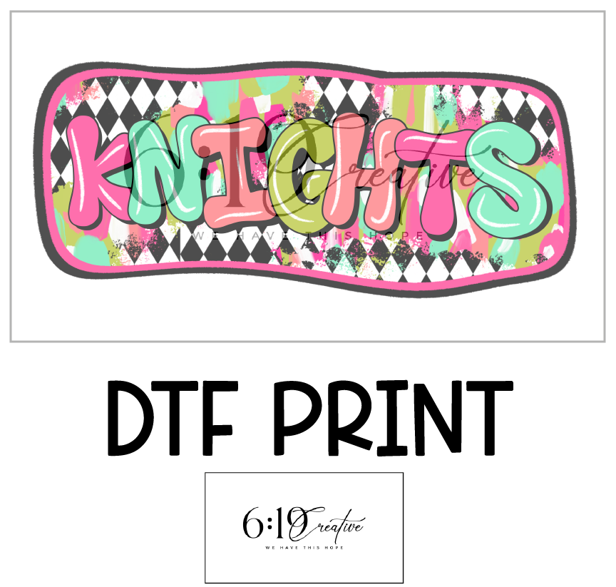 Knights Bright Brush Strokes DTF Print