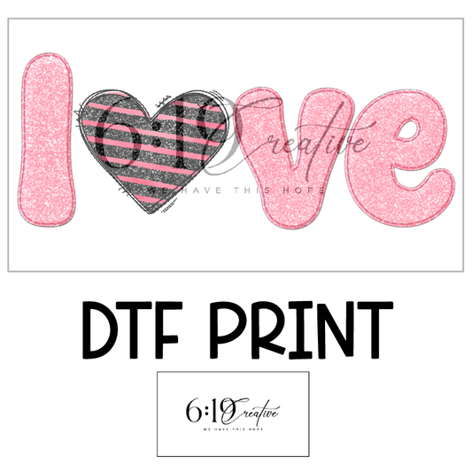 Faux Applique Love Sublimation Print