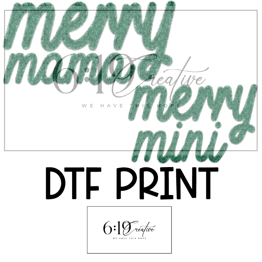 Merry Mini Green DTF Print