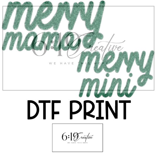 Merry Mini Green DTF Print