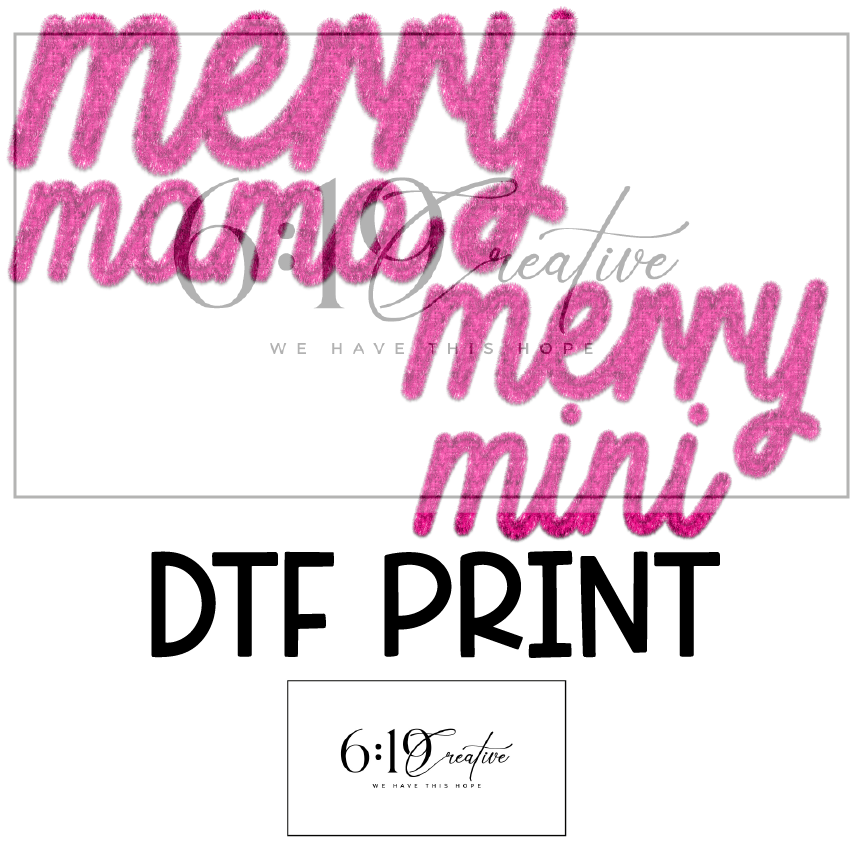 Merry Mini Pink DTF Print