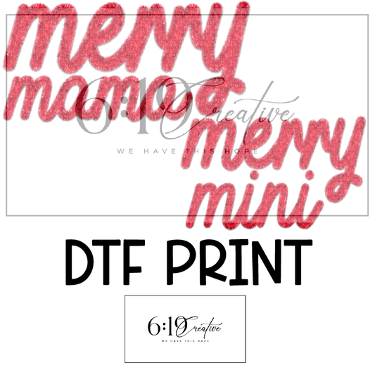 Merry Mini Red DTF Print