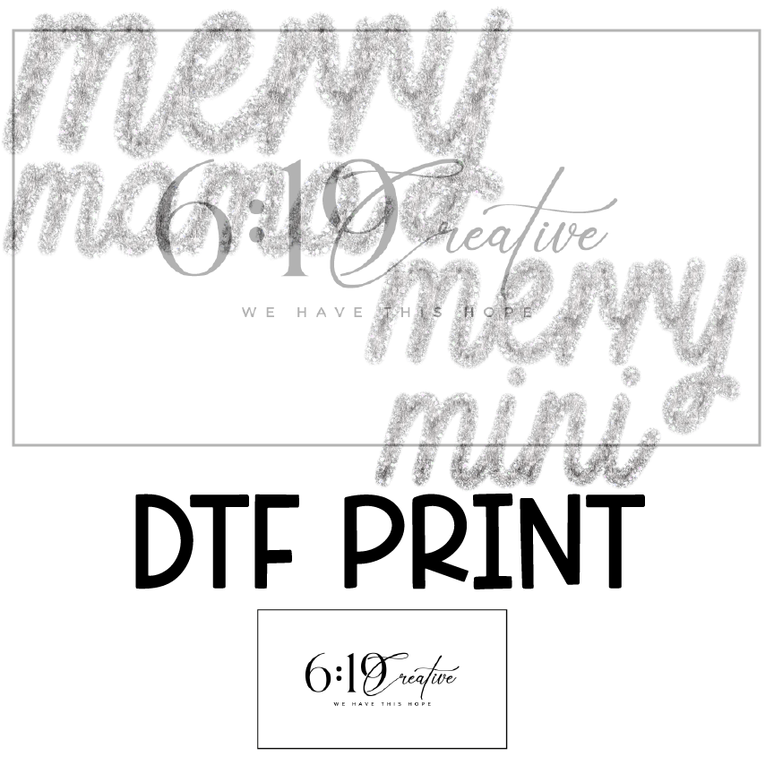 Merry Mini Silver DTF Print