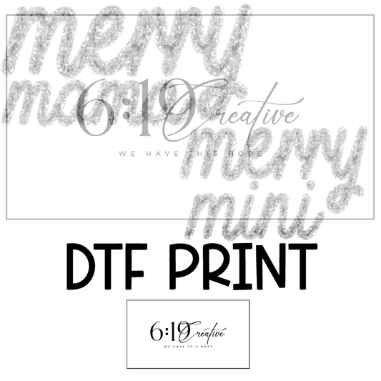 Merry Mini Silver DTF Print