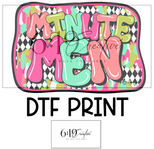 Minute Men Bright Brush Strokes DTF Print