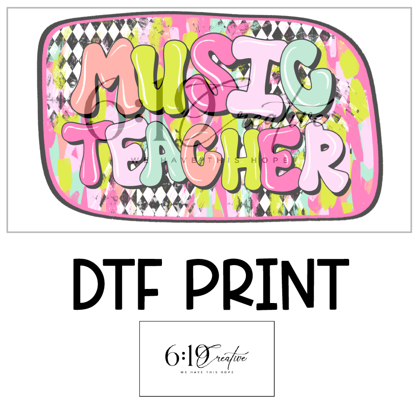 Music Teacher DTF Print