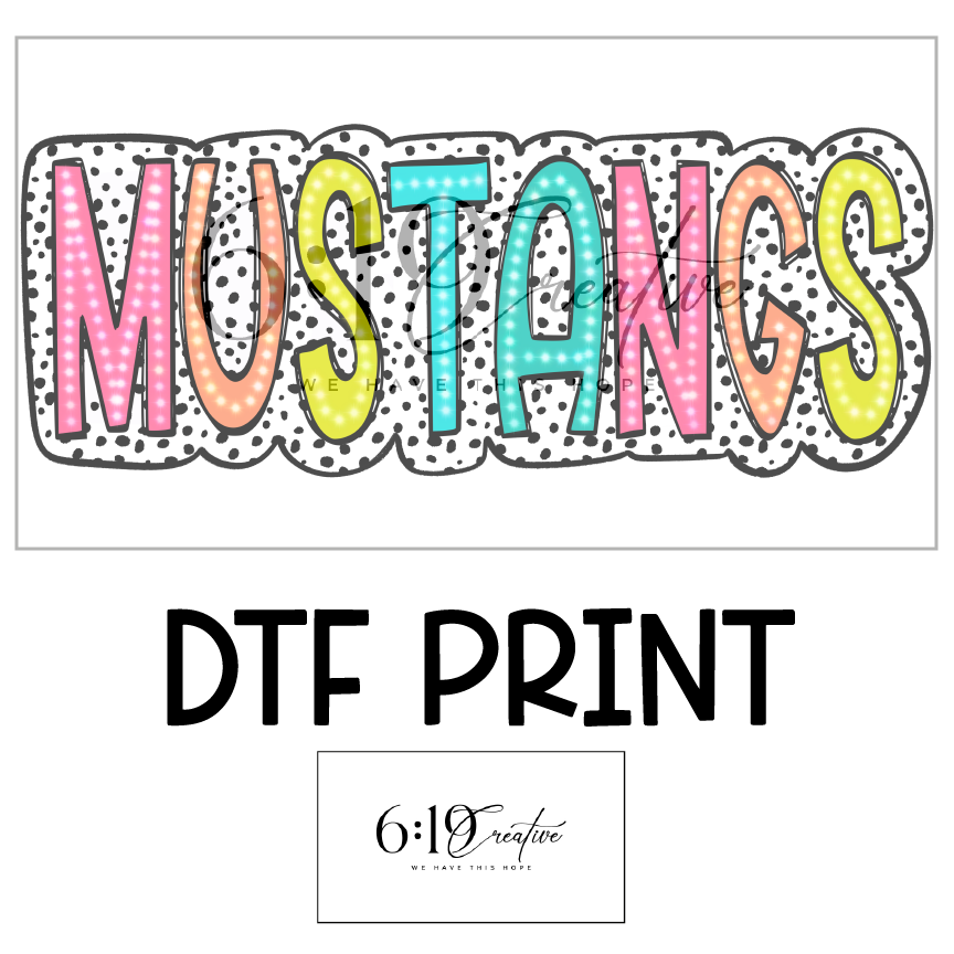 Mustangs Mascot DTF Print