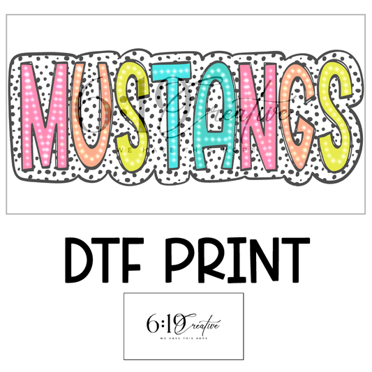 Mustangs Mascot DTF Print