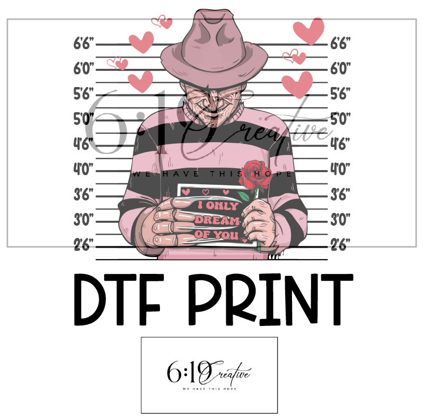 Freddy Kruger Valentine Sublimation Print