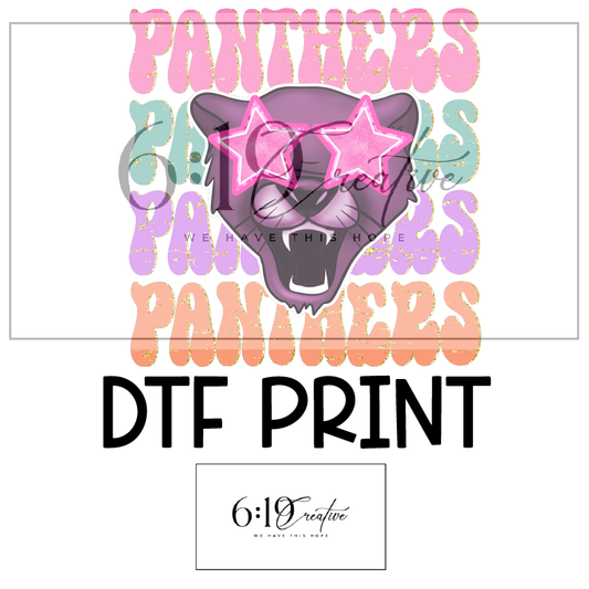 Panthers Preppy Mascot DTF Print