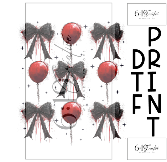 Pennywise Bows DTF Print