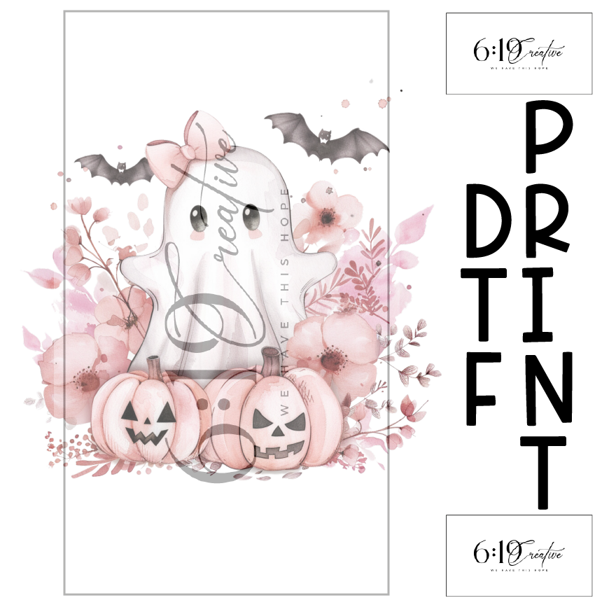 Pink Ghost DTF Print