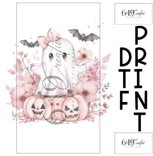 Pink Ghost DTF Print