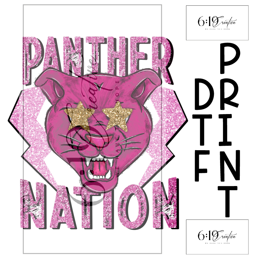 Pink Panther Nation Mascot DTF Print