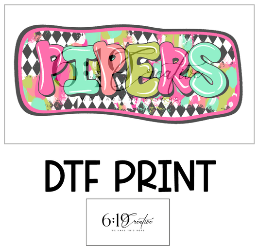 Pipers Bright Brush Strokes DTF Print